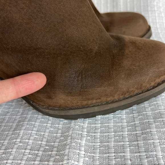 Timberland Boots Womens 8.5‎ Brown Leather Waterproof Block Heels Zip Up Ankle - Picture 14 of 16